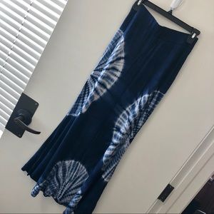 Boho tie dye maxi skirt